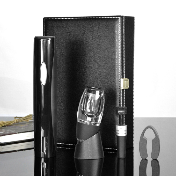 廠家批發(fā) 干電池式自動開酒器 葡萄酒開瓶器定制 紅酒開瓶器套裝