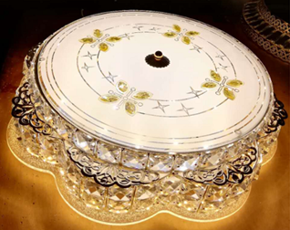 圓形大氣水晶燈客廳燈簡(jiǎn)約LED吸頂燈臥室燈餐廳燈金色燈飾燈具