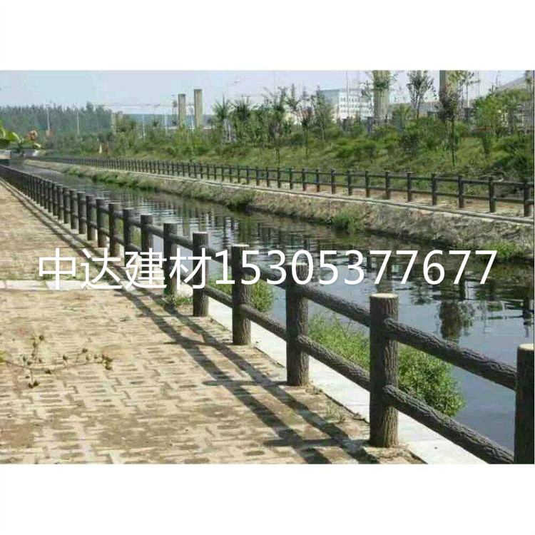 威海供應(yīng)水泥仿木仿石景觀護欄，河堤河道景觀欄桿