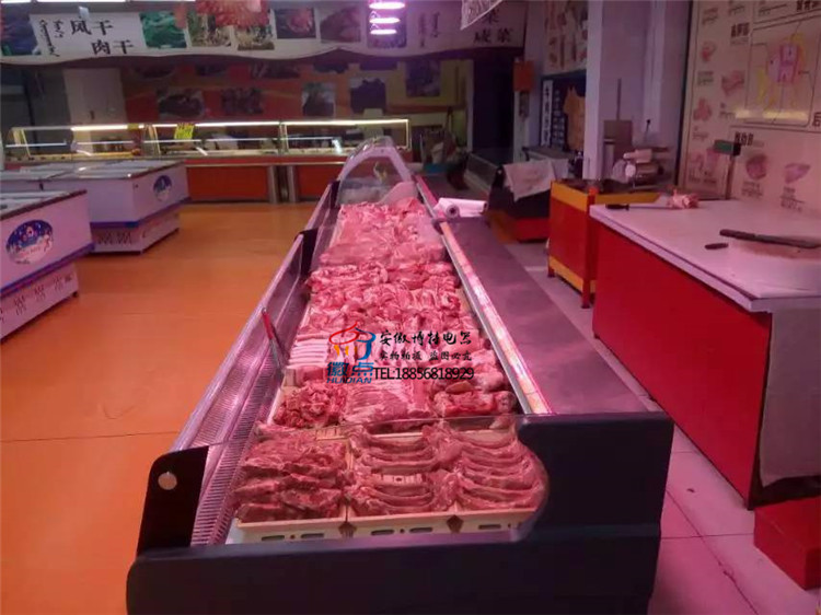 安徽供應(yīng)臥式豬肉冷藏柜超市冷鮮肉展示柜生鮮冷藏柜可定做超市鮮肉展示柜