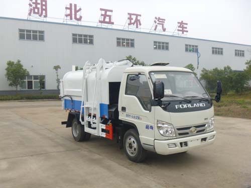 國五福田小卡之星4方HCQ5046ZDJB5型壓縮式對接垃圾車側(cè)裝掛桶 福田側(cè)裝掛桶式對接垃圾車