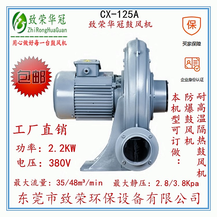供應華冠全風透浦式中壓風機CX-125A
