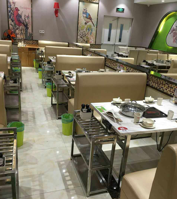 定做大理石火鍋店桌子電磁爐一體自助韓式無煙燒烤餐桌椅沙發(fā)組合