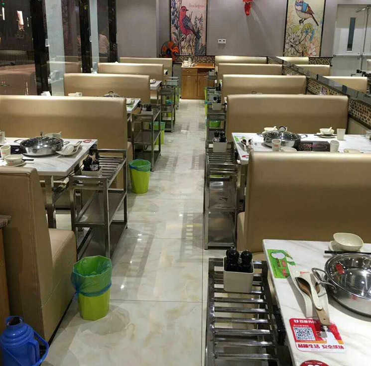 定做大理石火鍋店桌子電磁爐一體自助韓式無煙燒烤餐桌椅沙發(fā)組合