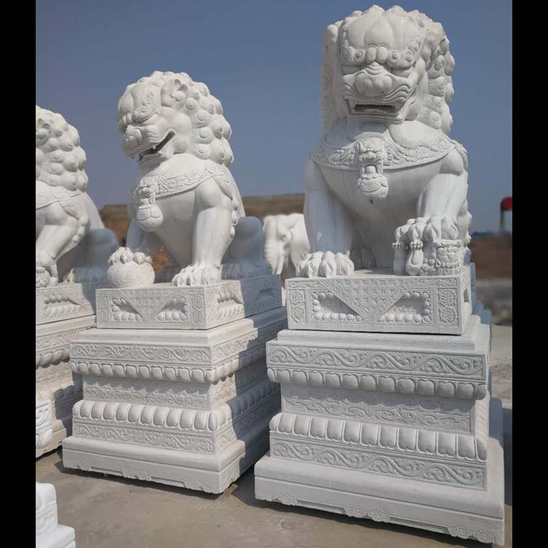 供應(yīng)石獅子漢白玉獅子一對(duì)看門(mén)晚霞紅石獅子鎮(zhèn)宅招財(cái)青石獅子祭祀擺件