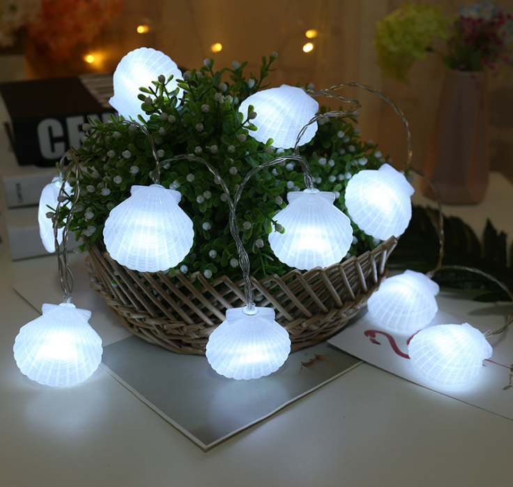 LED貝殼造型燈串戶(hù)外電池?zé)艄?jié)日 LED貝殼造型燈彩燈廠家 貝殼造型燈工藝品批發(fā)價(jià)格 led貝殼造型裝飾效果圖