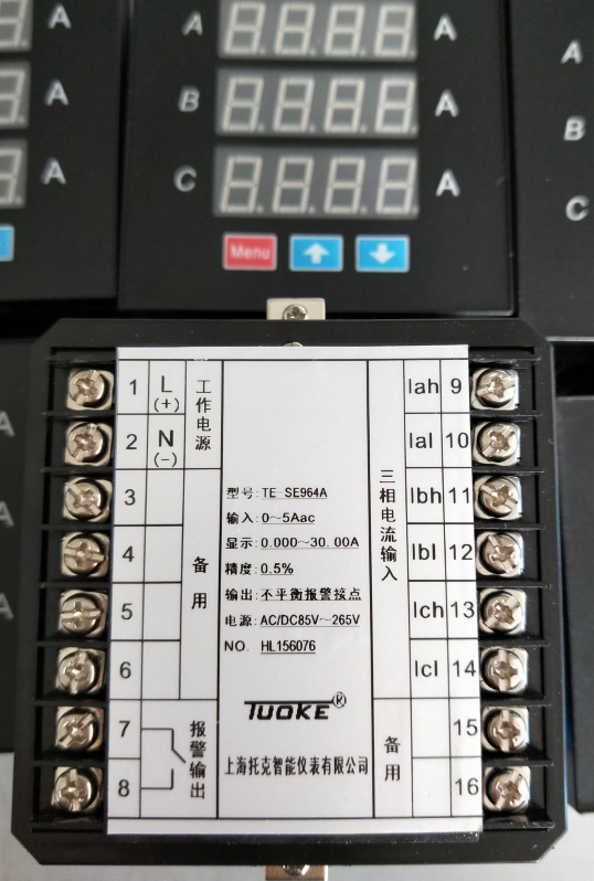 上海托克廠家直銷三相不平衡 三電流電壓報警表TE-SE963