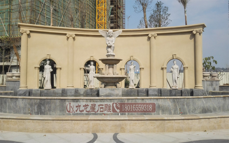 供應(yīng)戶外景觀噴泉雕刻 歐式石雕花缽流水?dāng)[件