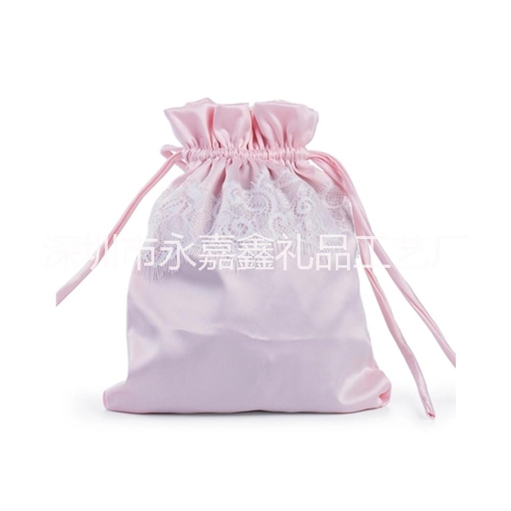 旅行便攜分裝布袋色丁袋 絲滑質(zhì)感女士內(nèi)衣束口袋 旅行收納袋布藝束口色丁袋蕾絲抽繩袋抽拉式色丁布袋子手提小布袋 色丁包裝袋