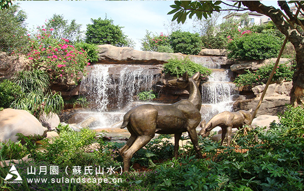 假山瀑布 深圳紫麟山花園假山瀑布