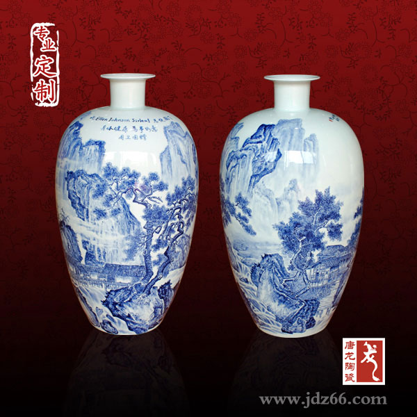 高端禮品紀(jì)念品定制景德鎮(zhèn)陶瓷花瓶