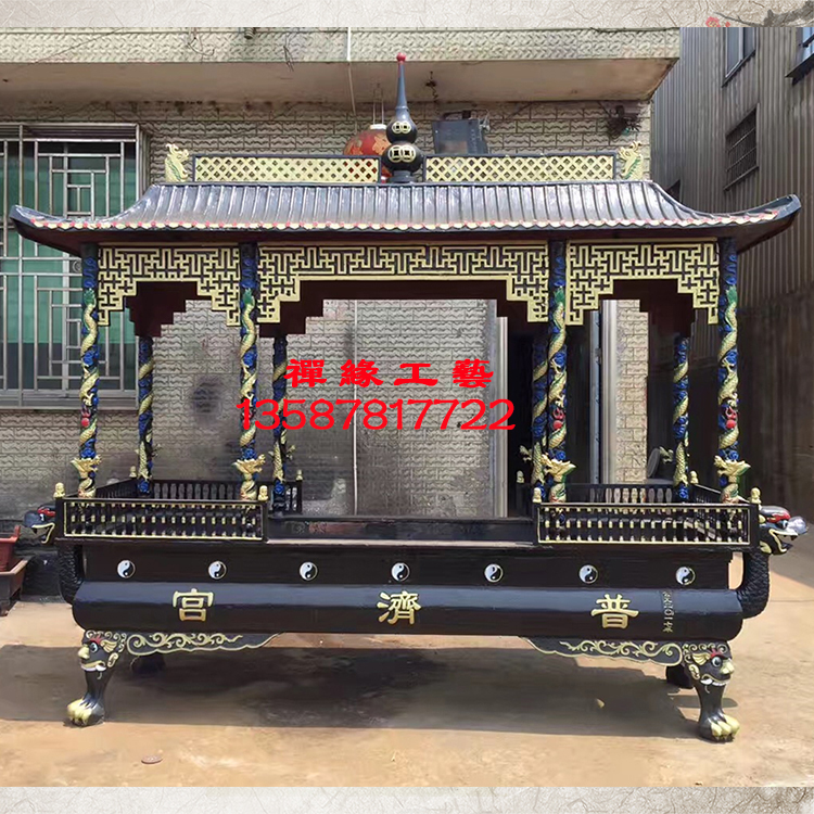 廠家直銷大型戶外鑄鐵香爐 念佛堂祠堂生鐵香爐 香爐法器廠家