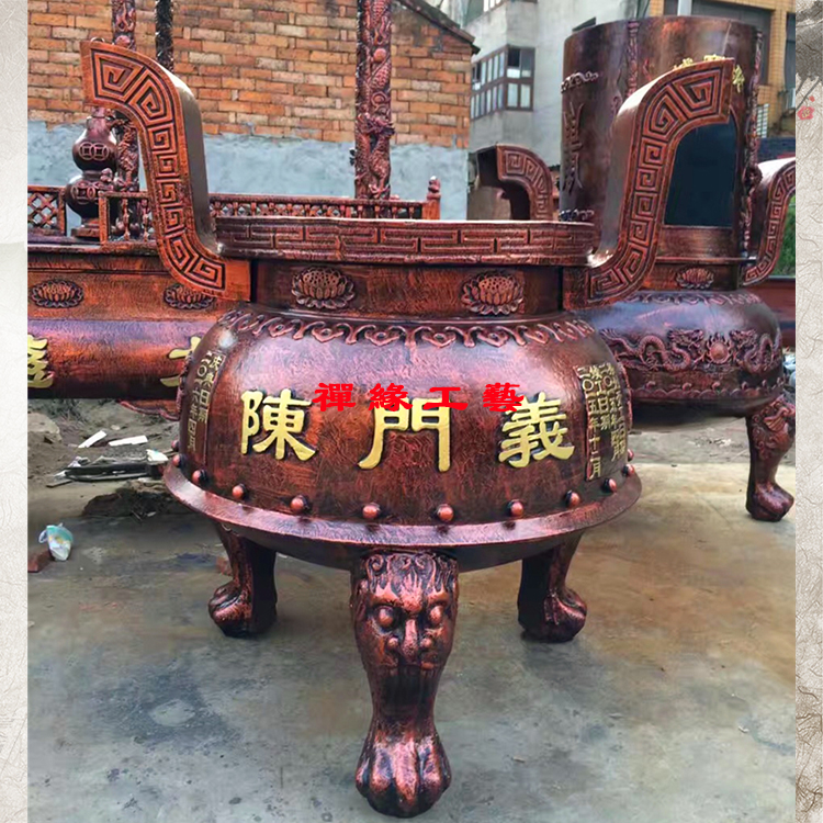 供應(yīng)鑄鐵圓形平口香爐 寺廟佛寺道觀香爐 鑄鐵香爐廠家