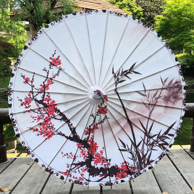 安若素茉莉花開綢布傘青花瓷舞蹈?jìng)愎に噦阊莩龅谰哐b飾傘十里桃花