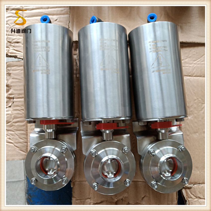 升迪衛(wèi)生級(jí)304不銹鋼氣動(dòng)蝶閥 食品級(jí)氣動(dòng)焊接蝶閥生產(chǎn)廠家