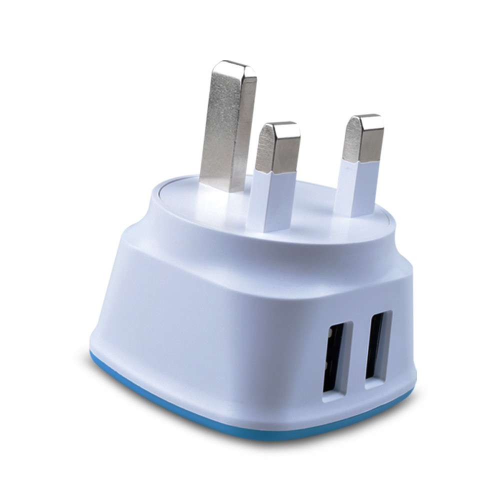 廠家供應(yīng)手機(jī)雙USB充電器英規(guī)適配器5V2.1A歐美規(guī)充電頭