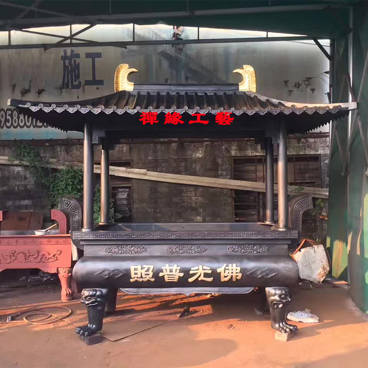 三清殿銅雕香爐，大型戶外插高香香爐，蒼南鑄造香爐廠家