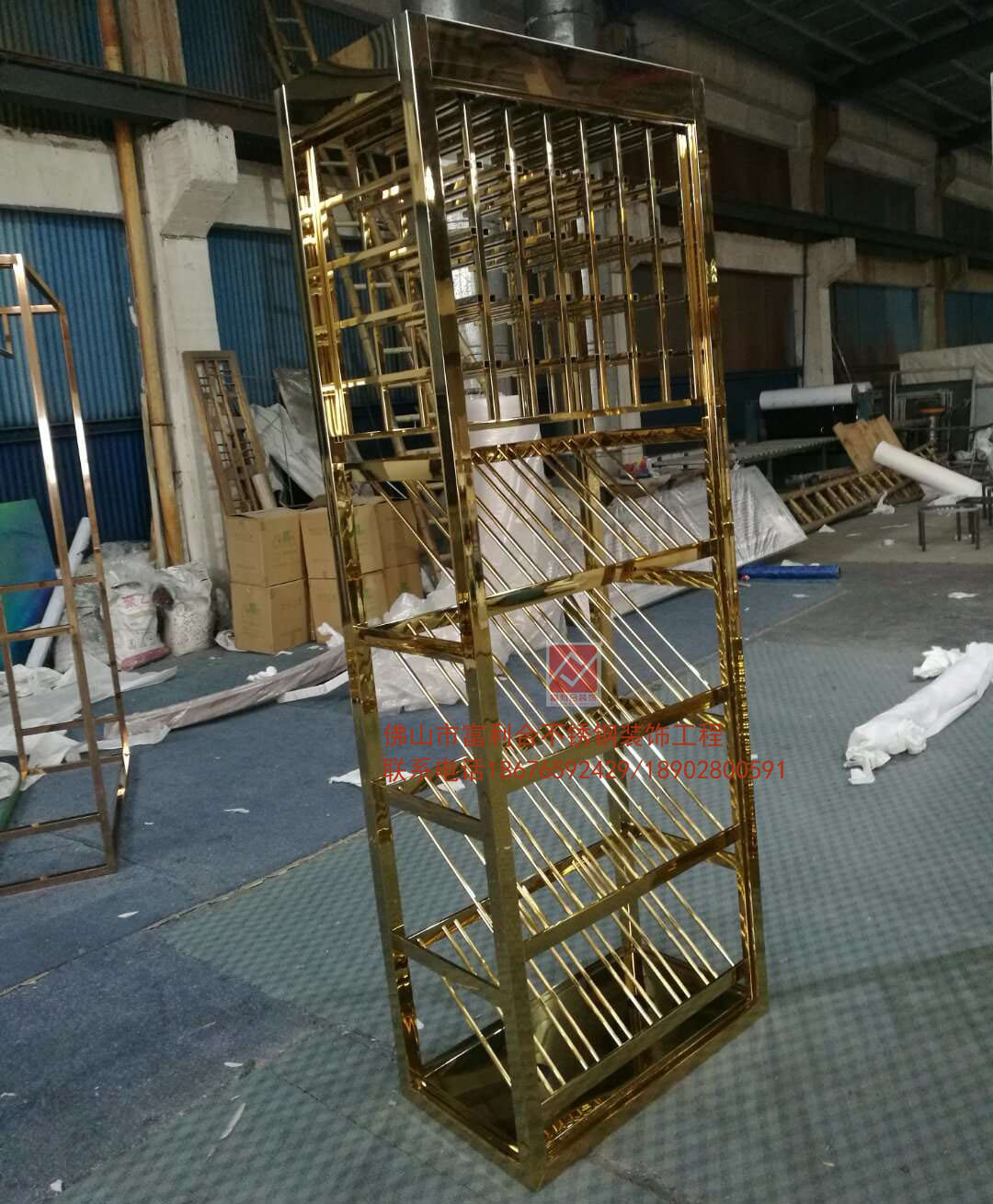 不銹鋼紅酒柜 玫瑰金酒柜定做