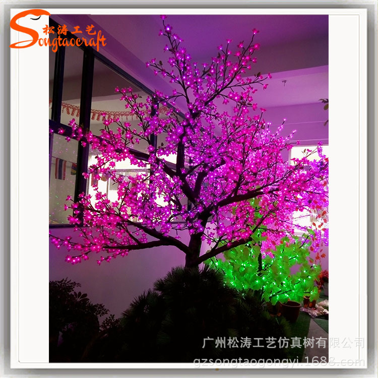 廠家批發(fā)定制led景觀燈酒店廣場仿真櫻花樹裝飾LED燈樹
