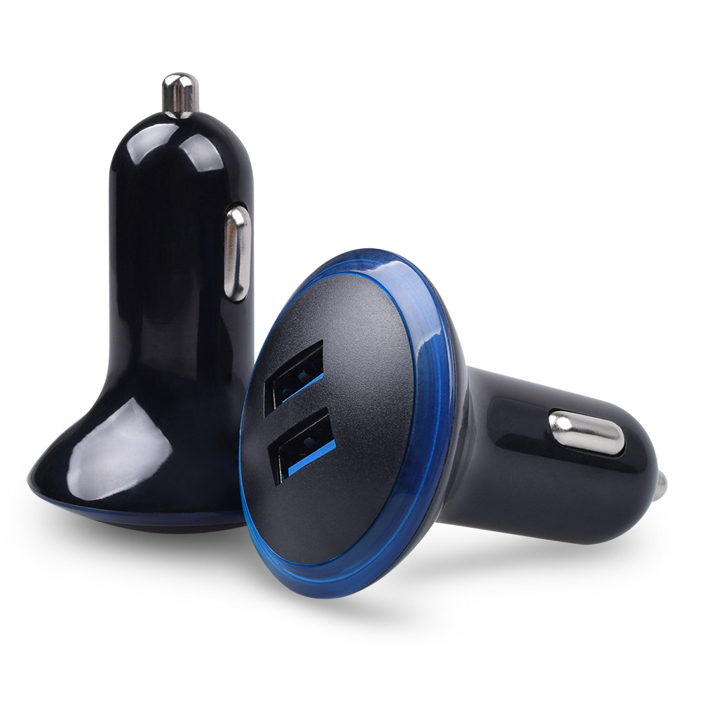 雙USB車(chē)載充電器 足3.1A 新款私模車(chē)充 新款圓形充頭 足A車(chē)充