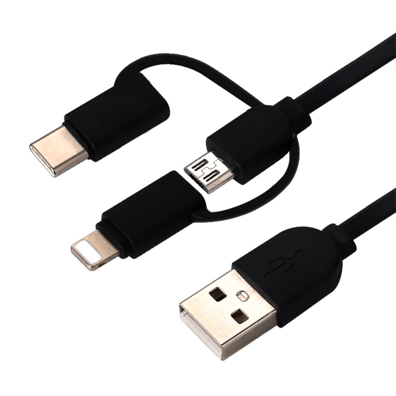 伸縮三合一數(shù)據(jù)線 蘋果 安卓 Type-C三合一數(shù)據(jù)線 一拖三伸縮線 三合一伸縮數(shù)據(jù)線