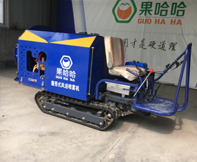 果哈哈乘坐履帶式果園打藥機(jī)C2 *