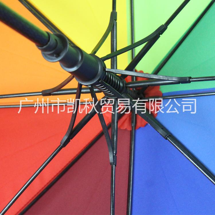 新款8骨加大商務(wù)直桿長柄彩虹傘保險禮品廣告公司雨傘定制