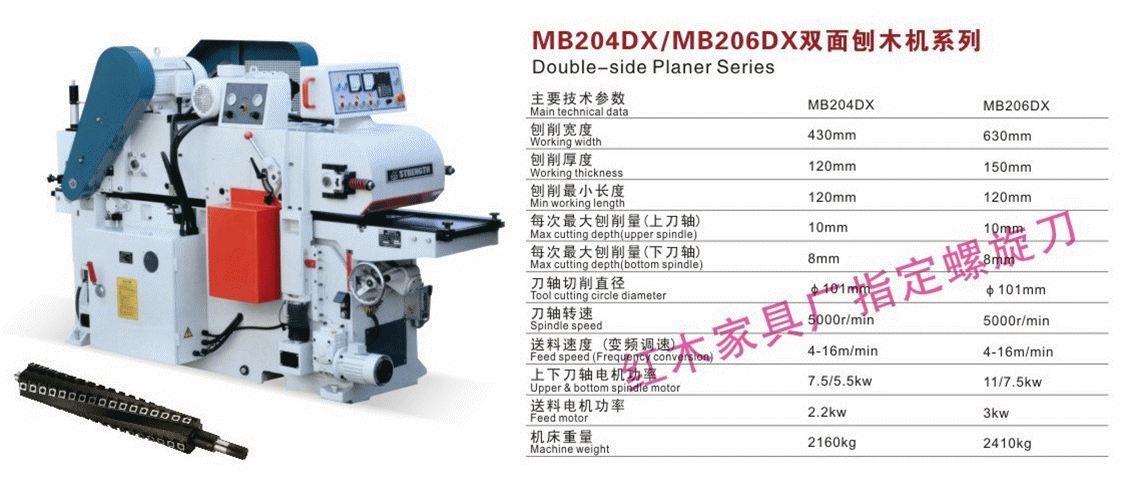 金華中宏 MB204重型雙面刨紅木家具雙面刨