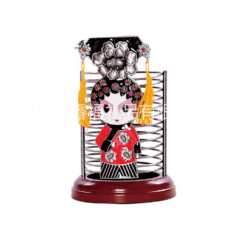 廠家直銷中國(guó)特色工藝品 臉譜筆筒方便攜帶外事禮品可刻字