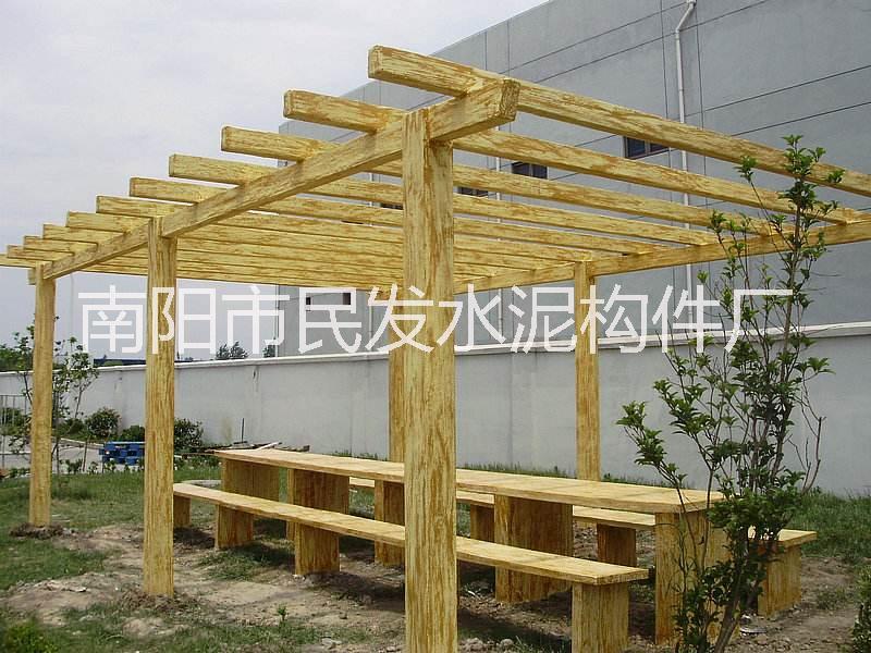 南陽六角涼亭，長廊廊架，路邊花箱，仿木草坪柵欄扶手欄桿