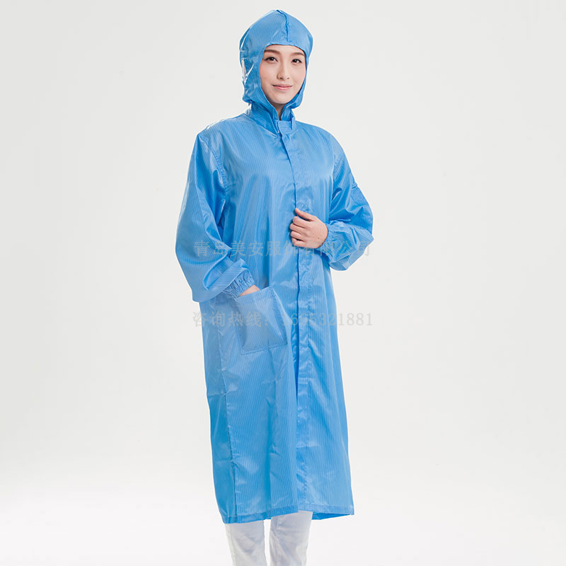 滄州美安世家零件加工車間連帽防靜電服大褂定做