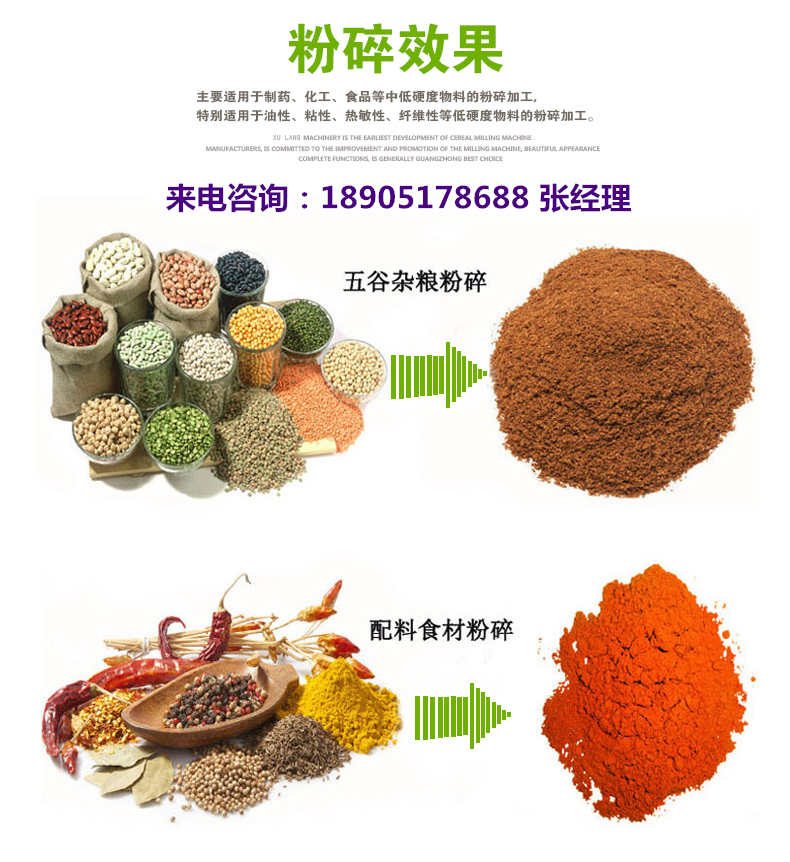 旭朗渦輪式粉碎機，多功能粉碎機商用全自動