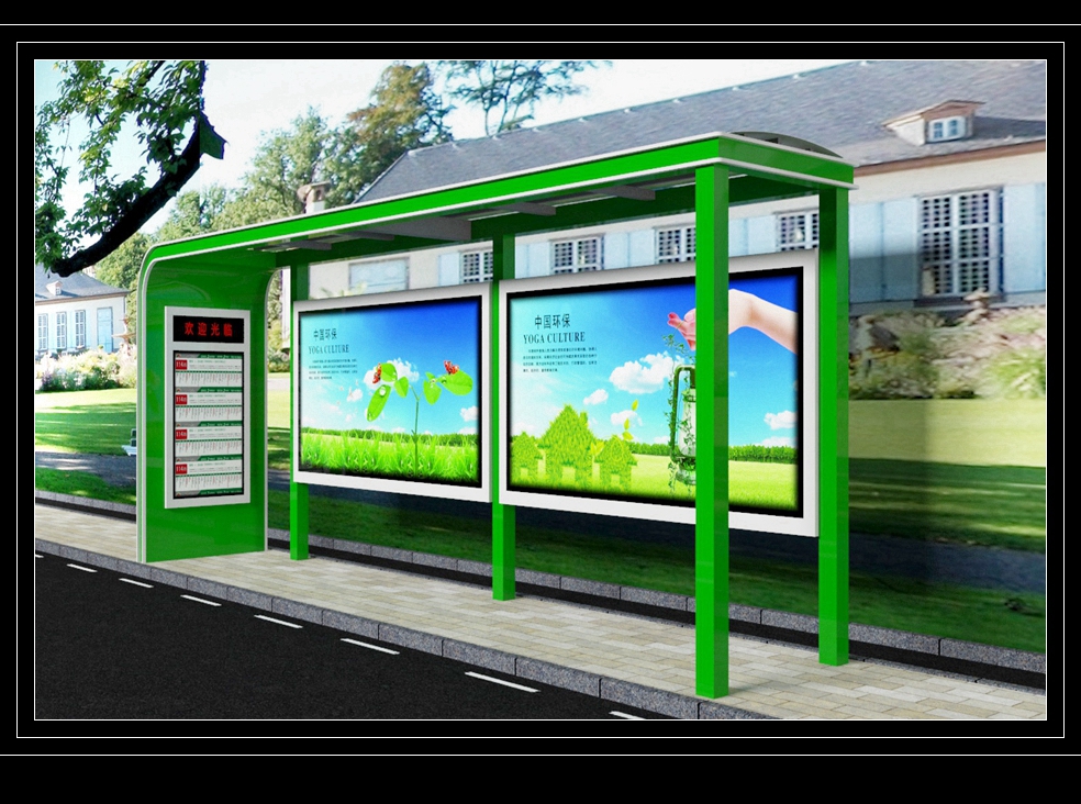 公交車候車亭制作廠家、不銹鋼候車亭、定制生產(chǎn)國際候車亭、公交站臺