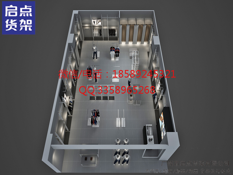 *男裝貨架 男裝展示架 男裝店鋪3D效果圖