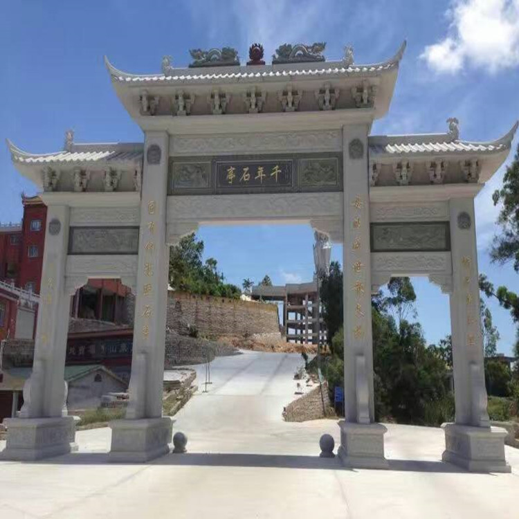 石牌坊設計圖-鄉(xiāng)村路口大理石牌坊-大型景觀石牌樓建筑