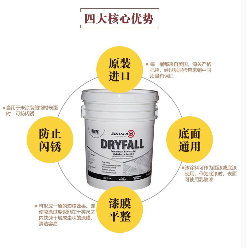 美國津色/Zinsser 環(huán)保凈味多功能底面通用多功能防銹乳膠漆 DF內(nèi)墻乳膠漆