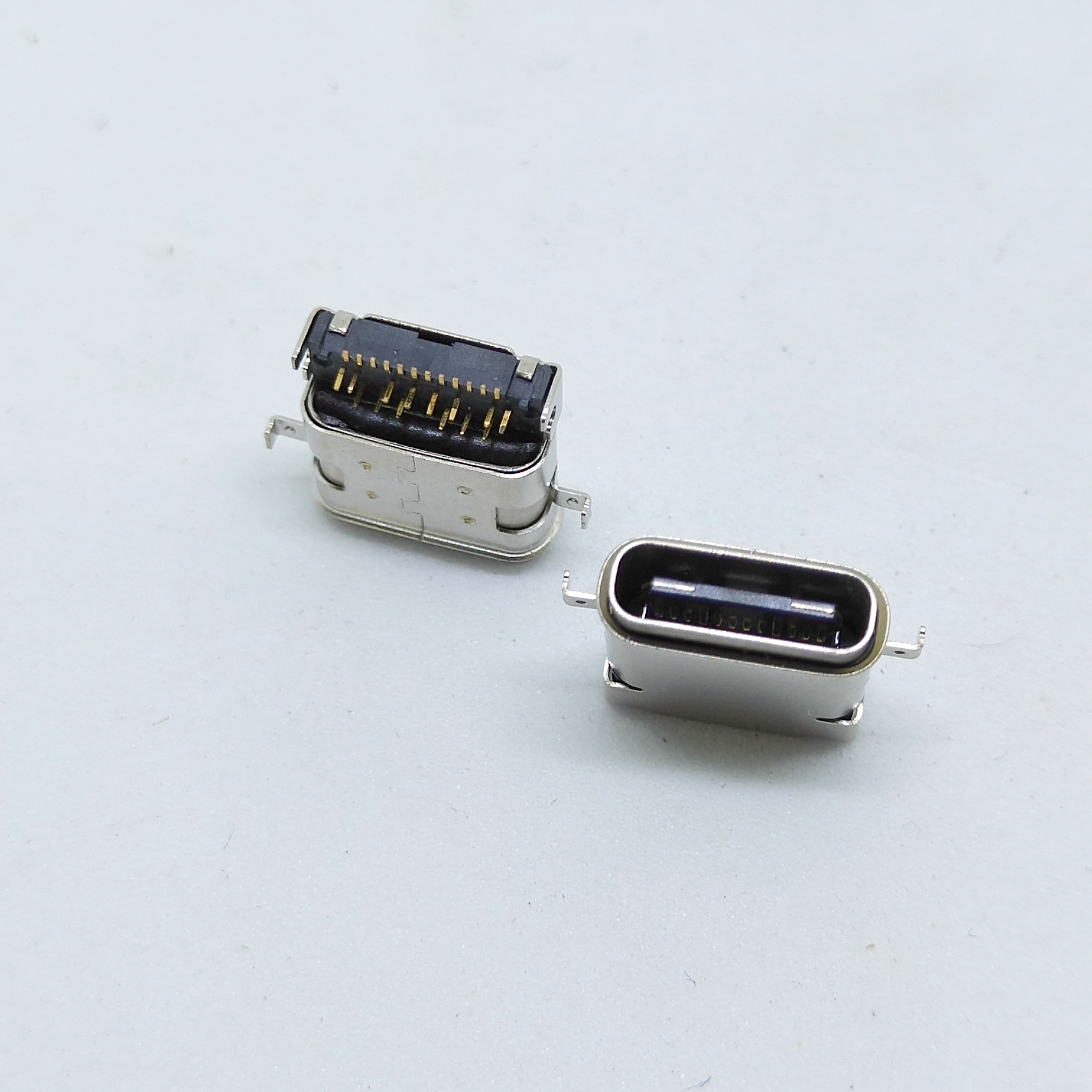 防水usb type-c母座雙外殼前插后貼24PIN SMT+DIP 帶防水圈