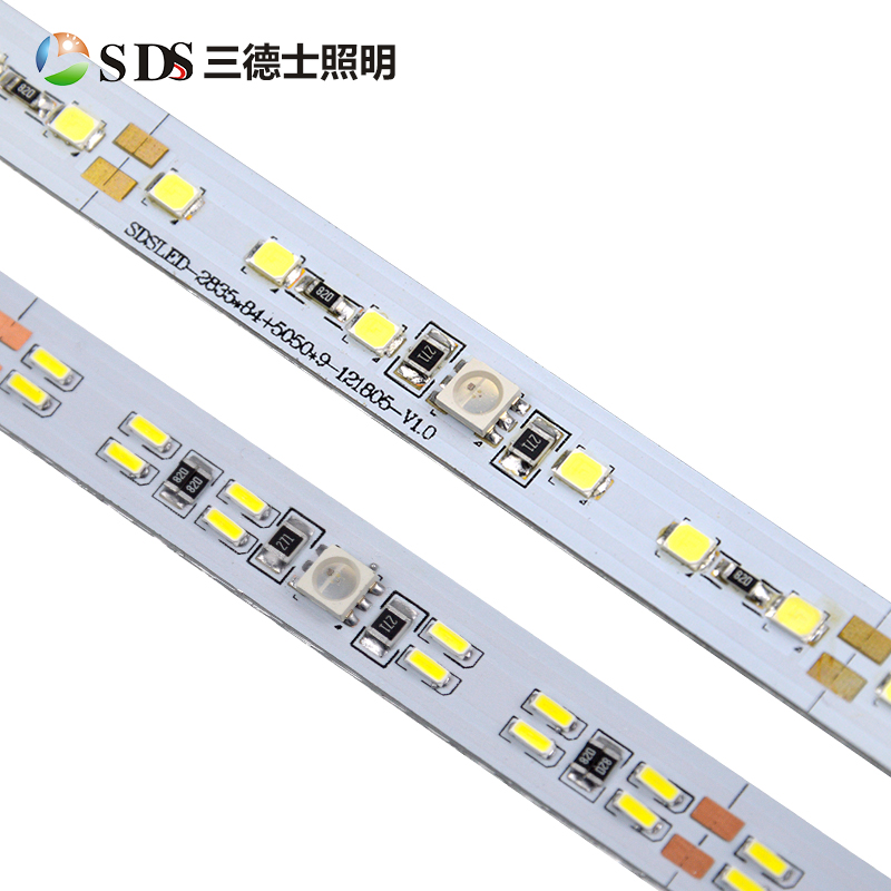 LED幻彩硬燈條展柜燈條12V 低壓幻彩硬燈條展柜燈條RGB幻彩2835 4014燈條內(nèi)置IC編程