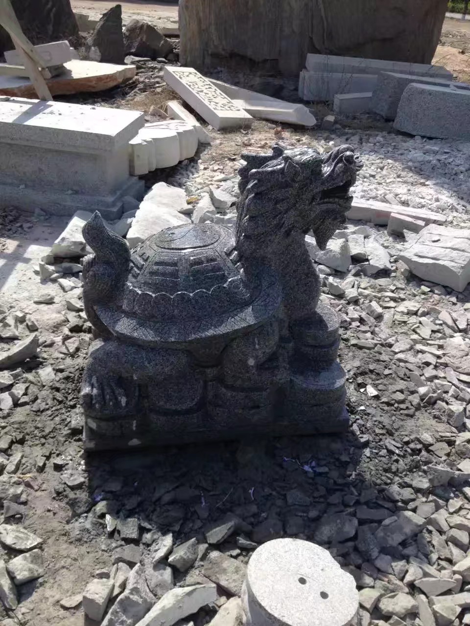 定制青石石雕龍龜 鎮(zhèn)宅龍龜石雕龍頭龜?shù)窨坦に嚻窋[件 *惠