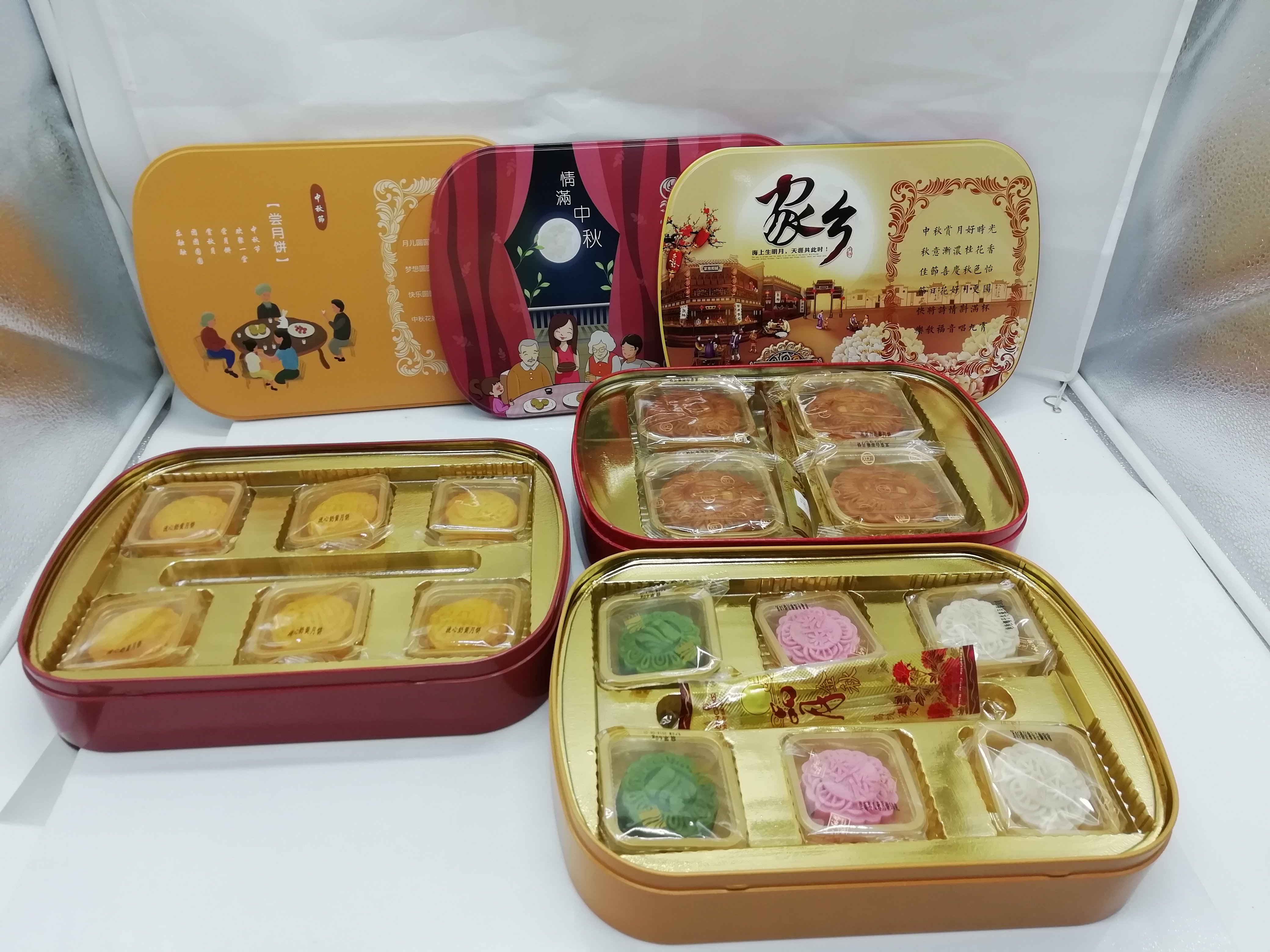 廠(chǎng)家定制月餅鐵盒，月餅鐵盒包裝  橢圓月餅鐵盒