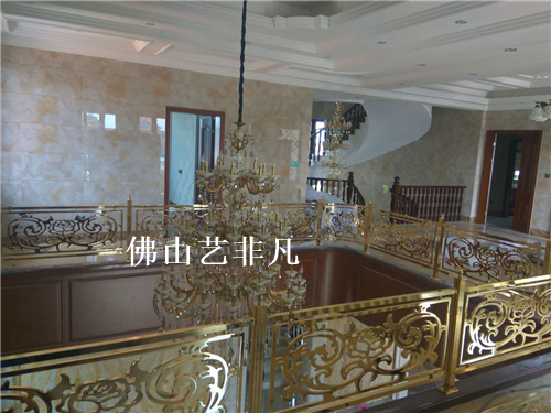 藝非凡私人會所鋁藝旋轉(zhuǎn)樓梯護欄 會所樓梯護欄廠家