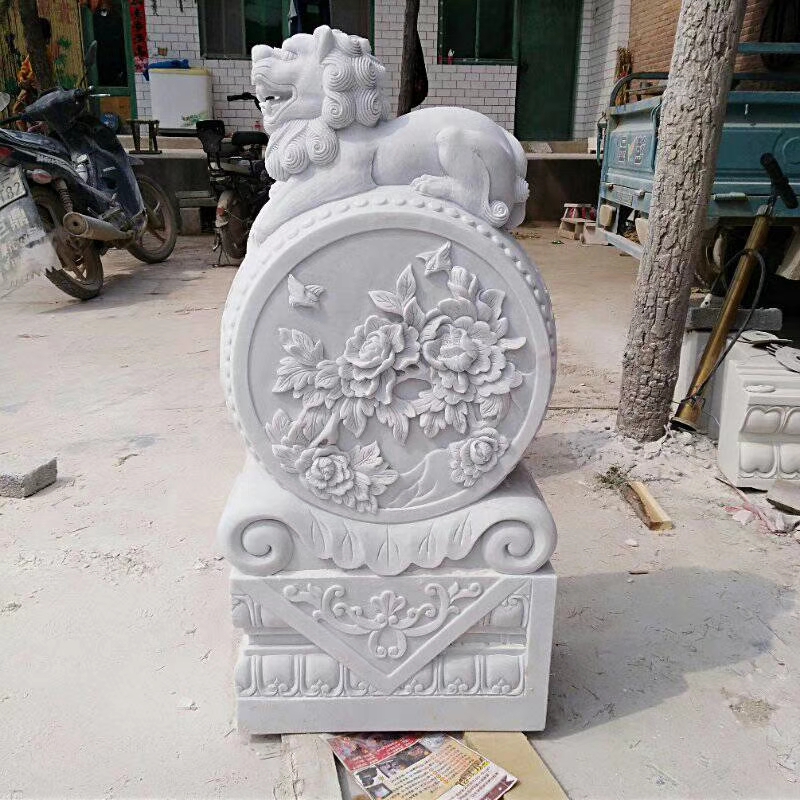 中式門口戶外擺件門墩 豐路雕塑 中式門口石獅子擺件門墩