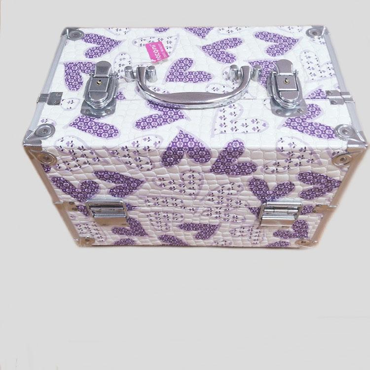 皮質(zhì)化妝箱雙開鋁制化妝箱手提多層美容紋繡美甲工具收納箱