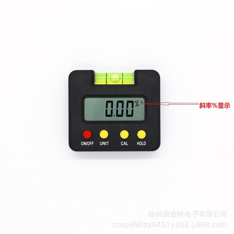 迪吉特量具 底部帶磁性 帶水泡迷你數(shù)顯傾角儀水平儀水平尺角度尺