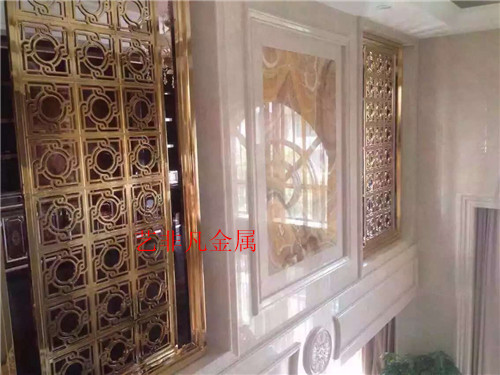 深圳廠家定制古典屏風(fēng) 餐廳不銹鋼玄關(guān)隔斷 玫瑰金拉絲玄關(guān) 廠家特價(jià)