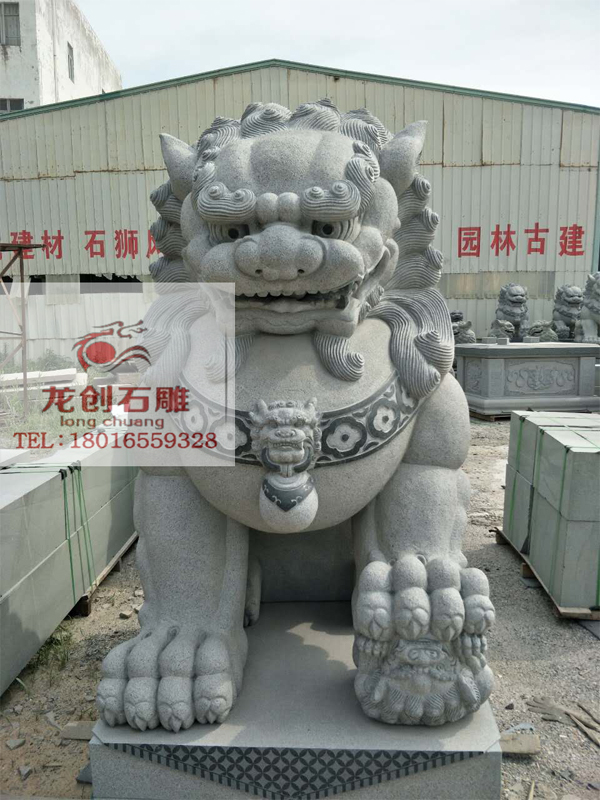 石獅子廠家 花崗巖北京獅定做 2米石獅子價格