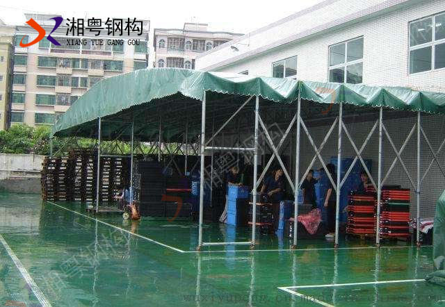 大型倉(cāng)庫(kù)物流推拉式雨棚活動(dòng)推拉棚
