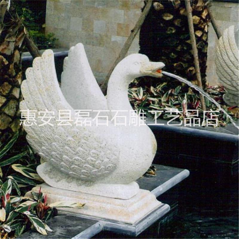 廠家定制 石雕噴水鴨子花崗巖材質(zhì)噴泉流水動物擺件
