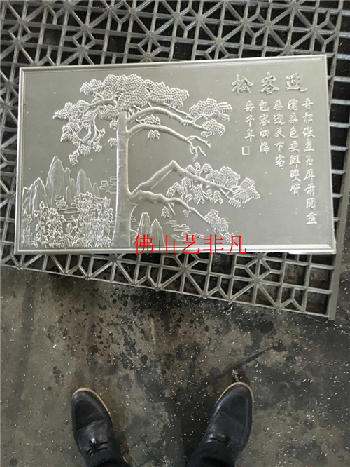 包頭別墅裝飾紅古銅不銹鋼鋁板浮雕壁畫實(shí)物效果圖