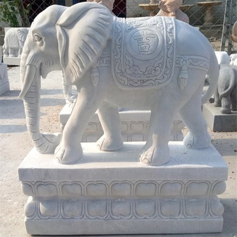 石雕大象 漢白玉大象酒店會所門口擺件 石雕可愛小象招財石象擺設